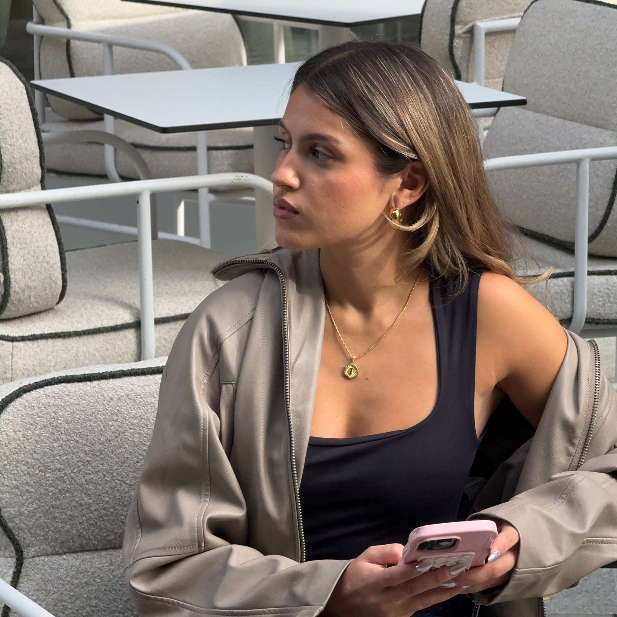 Diamond Letter Necklace Gold