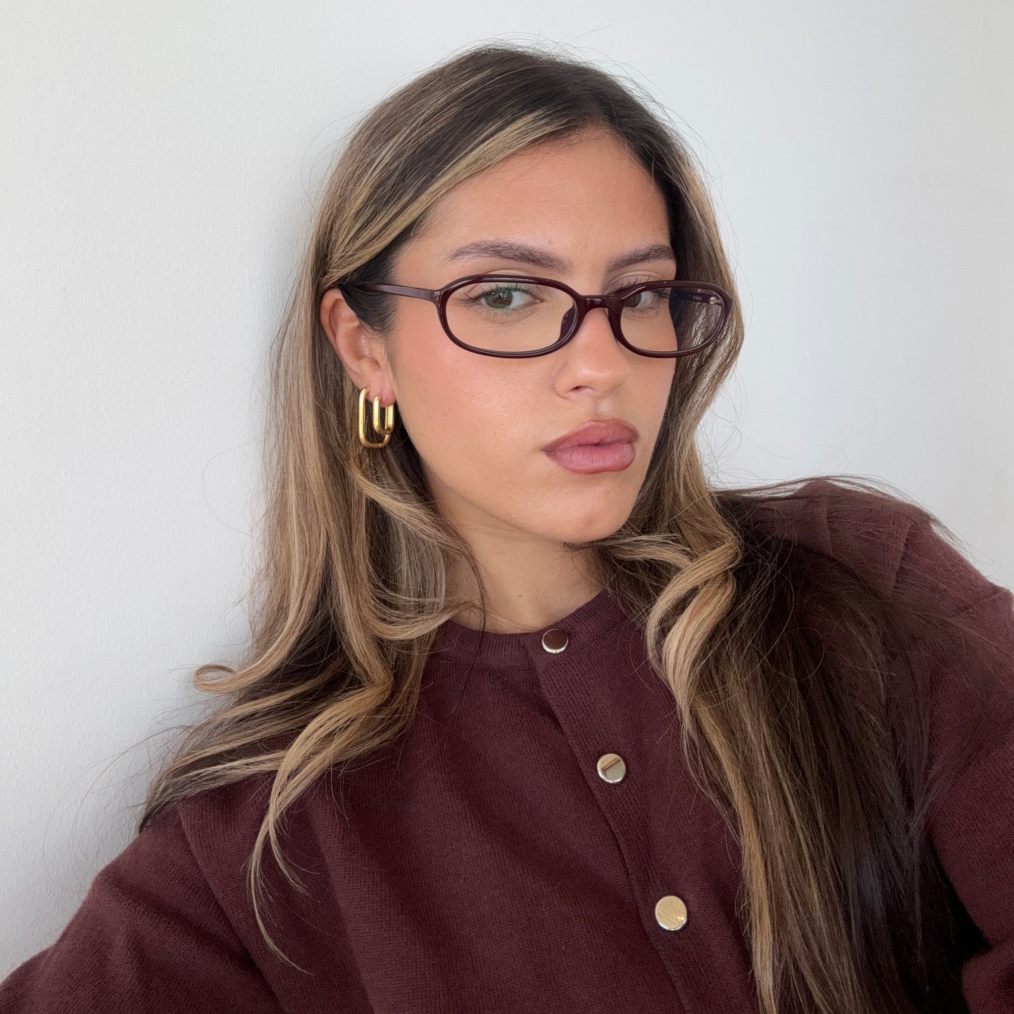 Petite Edge Hoops Gold