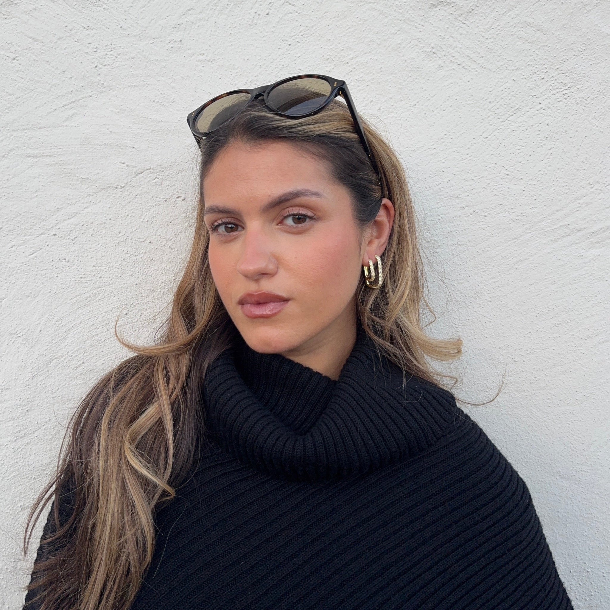 Diamond Edge Hoops Gold