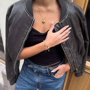 Locket Letter Necklace Gold