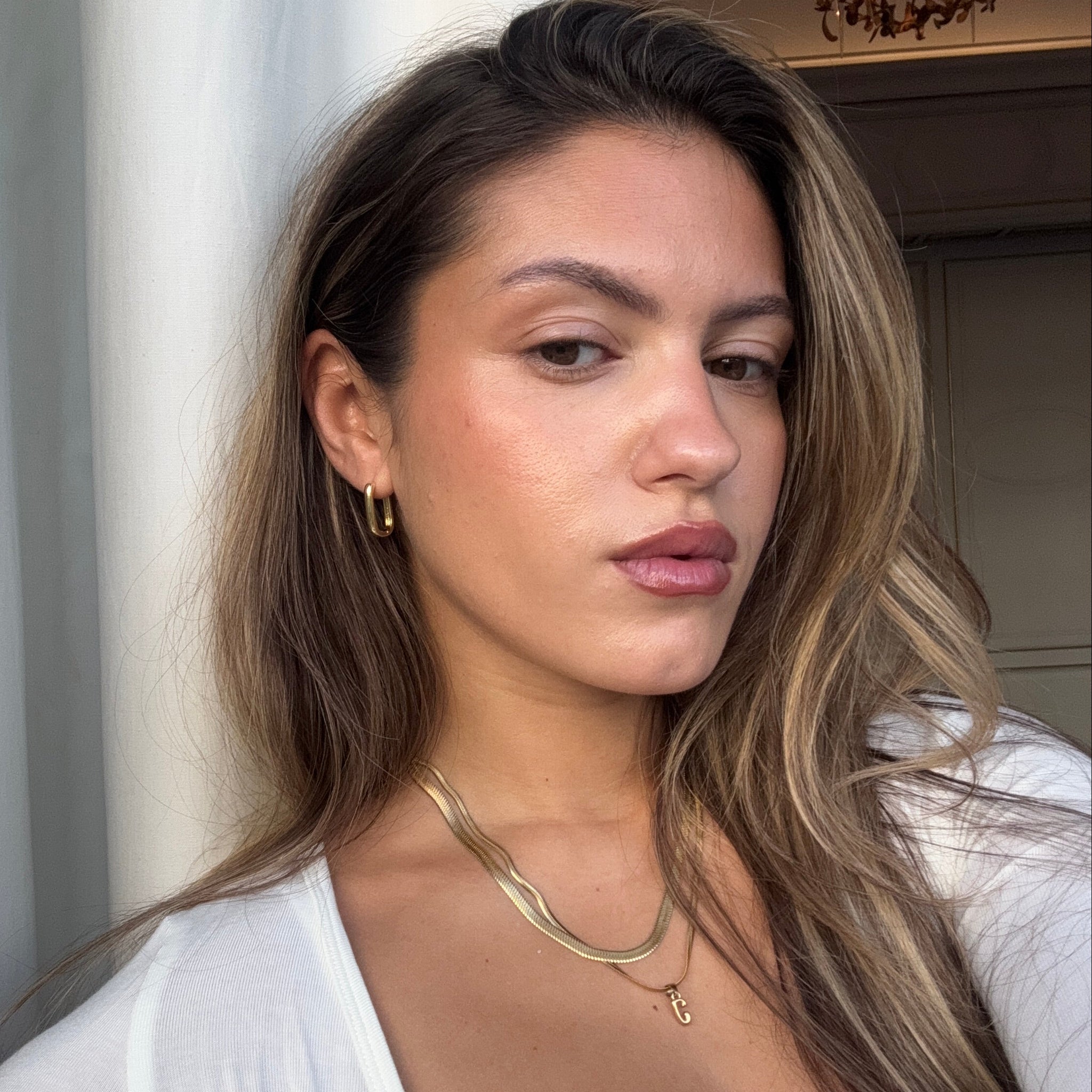 Petite Edge Hoops Gold