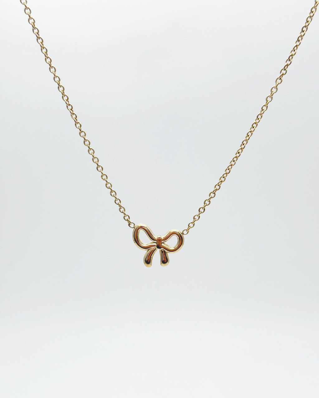 Bow Necklace Gold