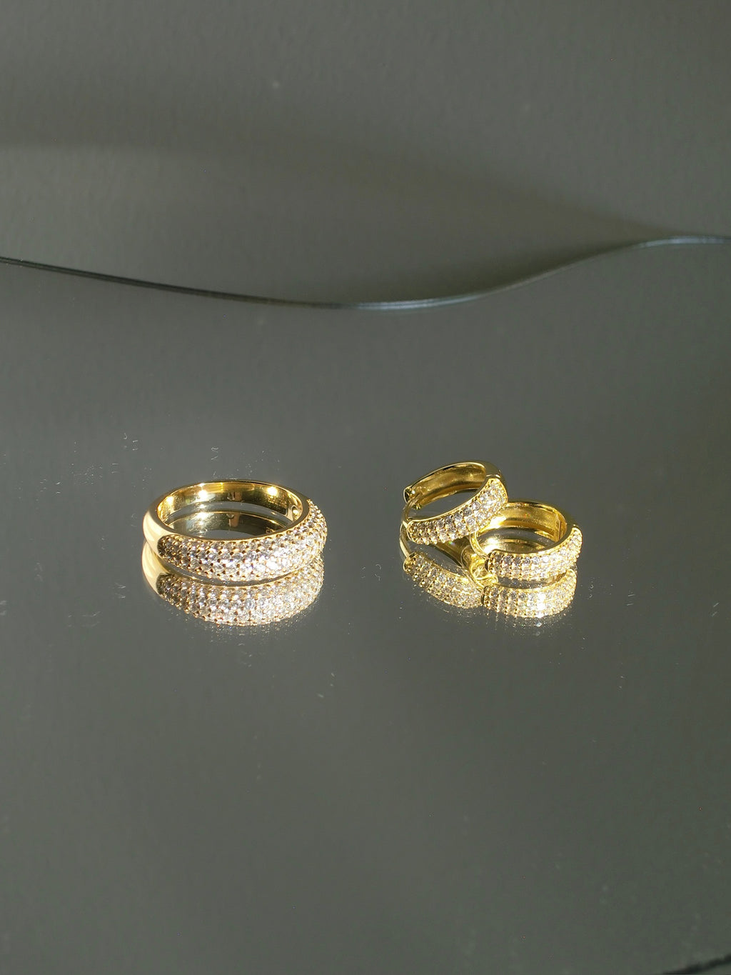 Diamond Dome Hoops Gold