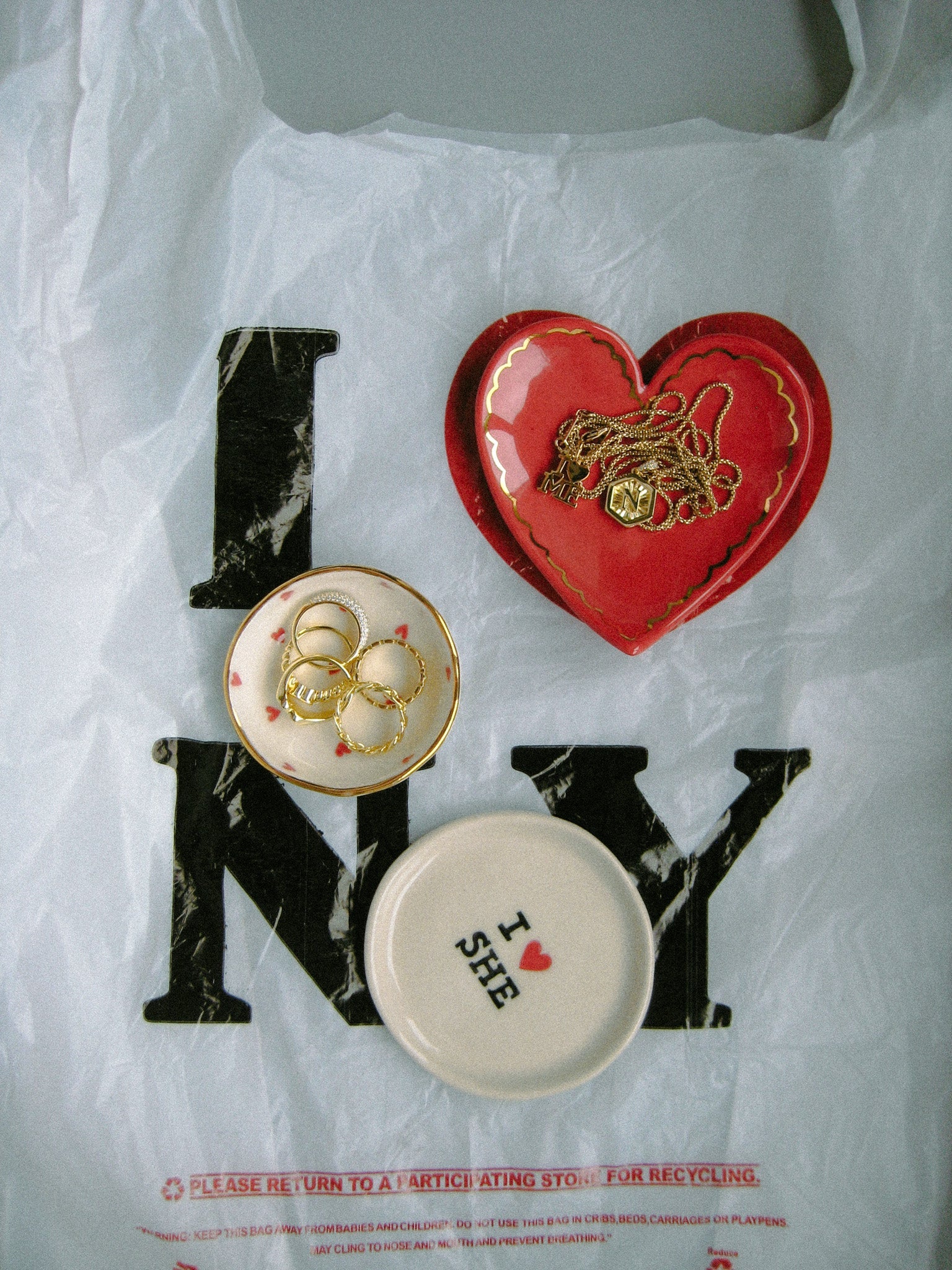 Dotted Heart Ring Tray