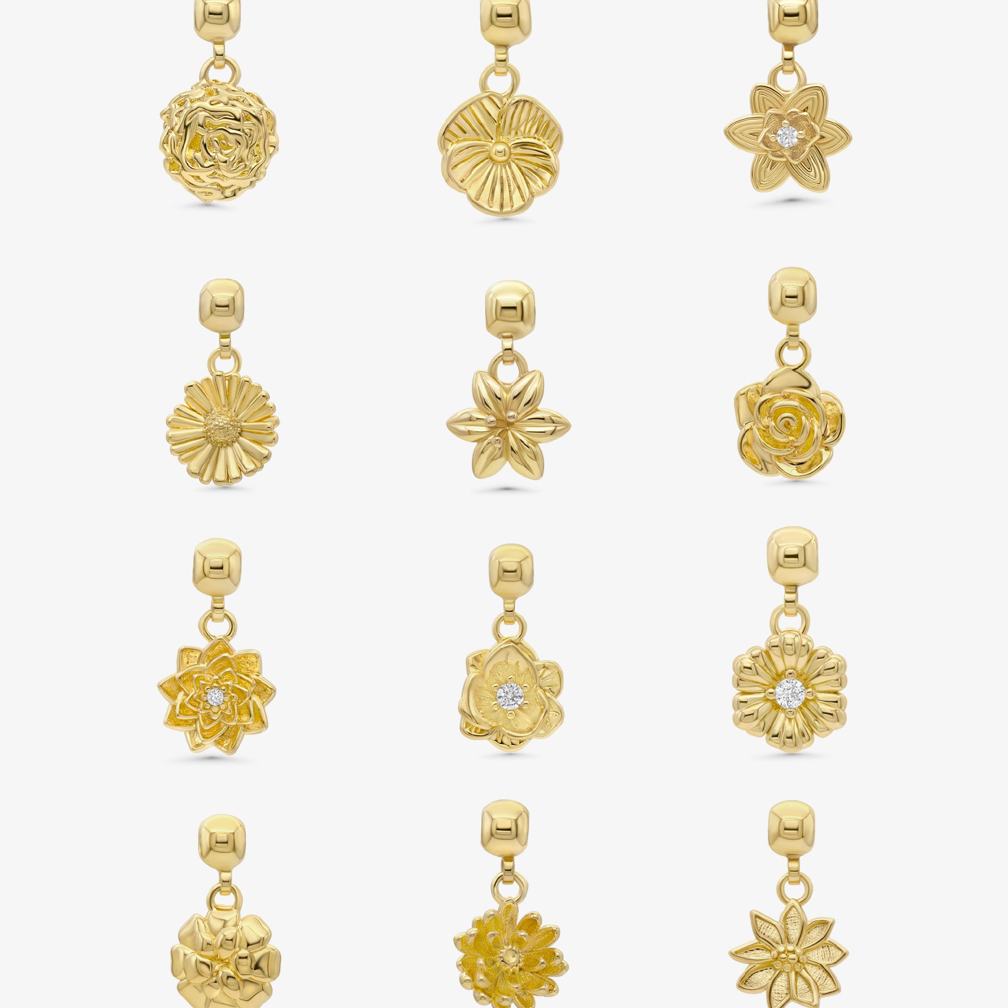 Birthflower Charm Gold