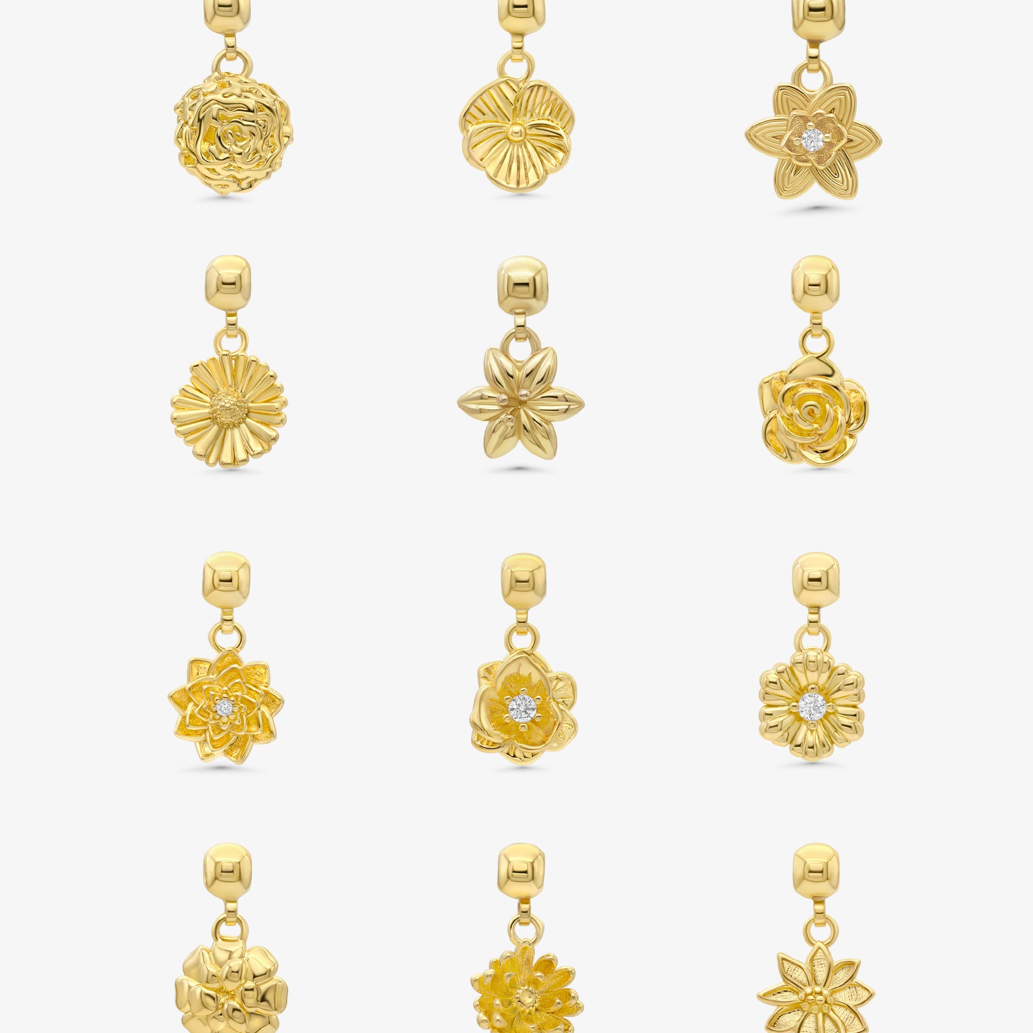 Birthflower Charm Gold