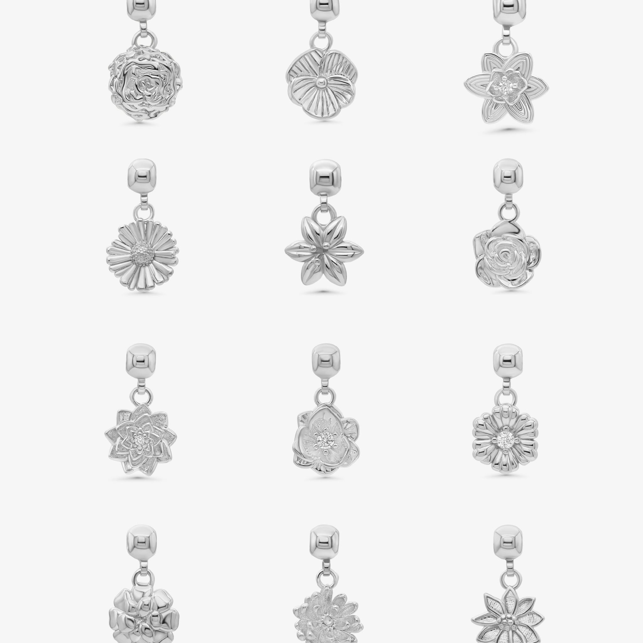 Birthflower Charm Silver