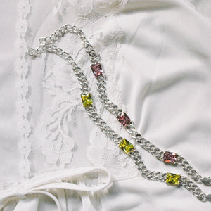 Rose Crystal Bracelet Silver