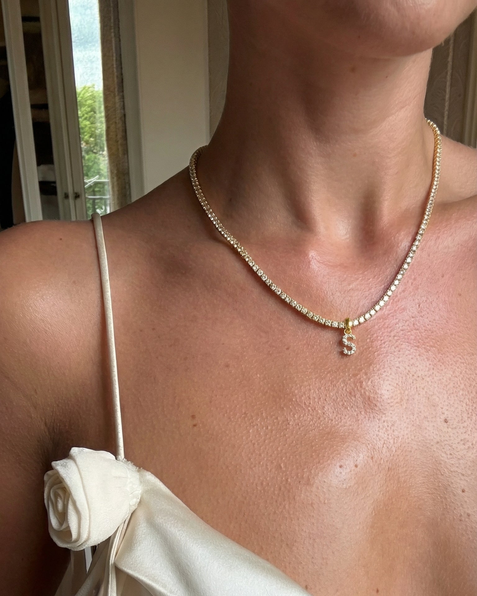 Tennis Letter Necklace