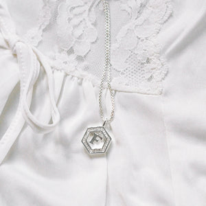 Floating Letter Necklace Silver