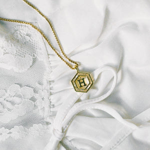 Floating Letter Necklace Gold