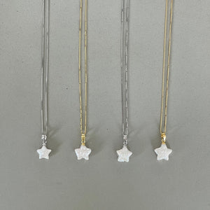 Pearl Star Necklace Gold