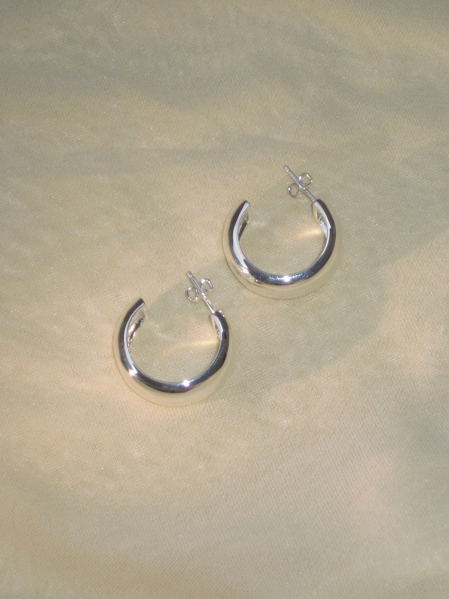 Large Dome Hoops Silver