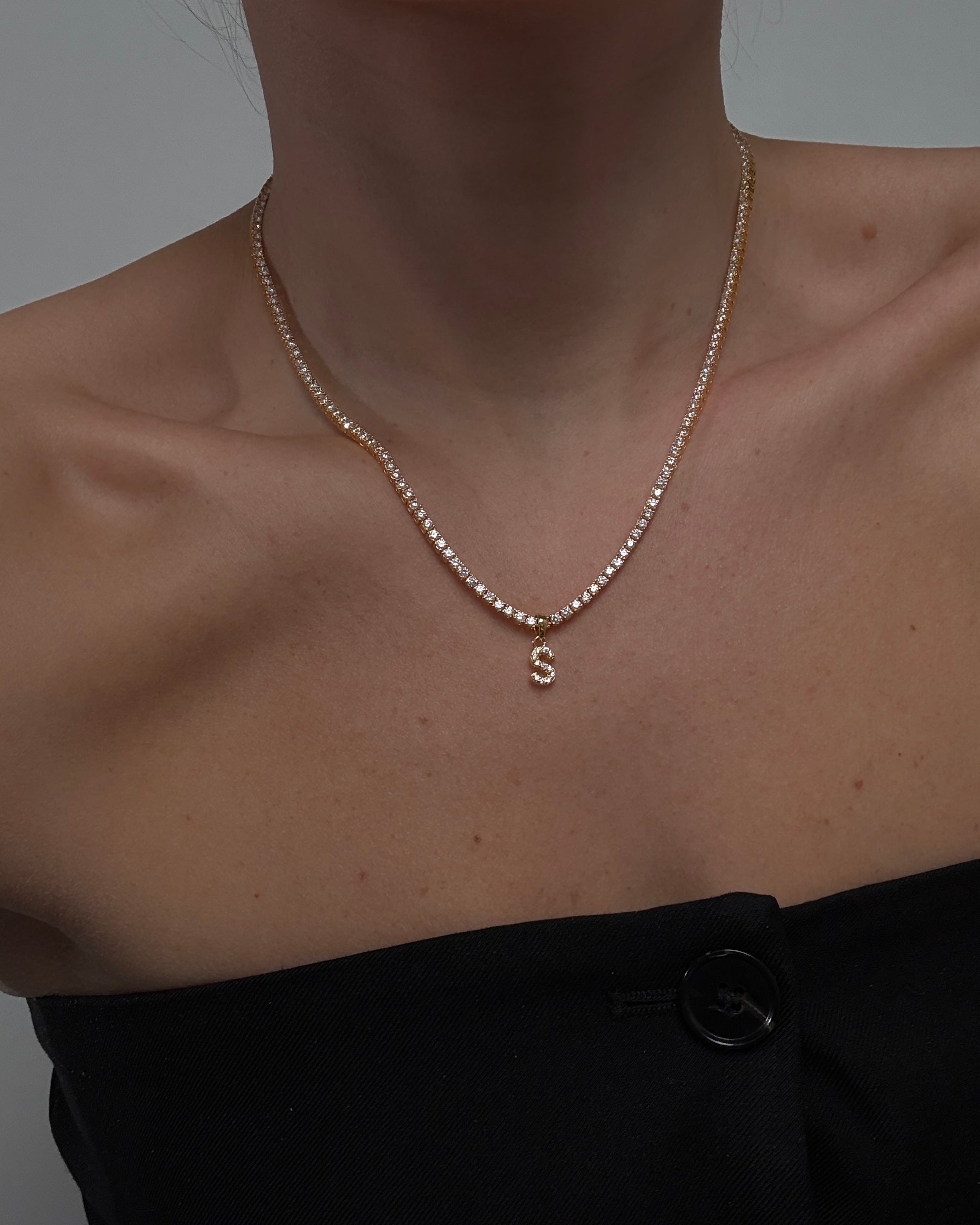 Tennis Letter Necklace