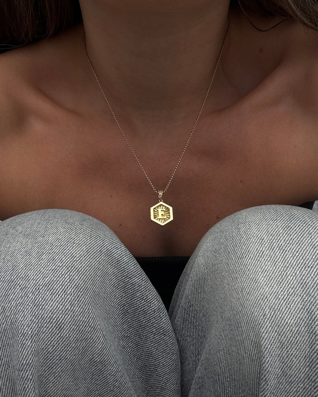 Letter Necklace Gold