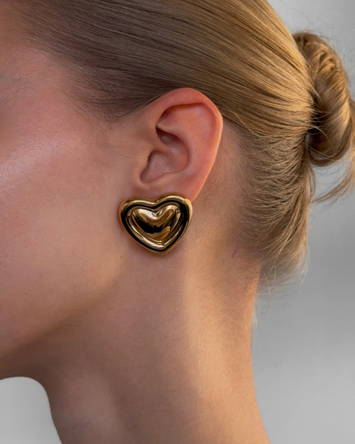 Big Heart Earrings Gold