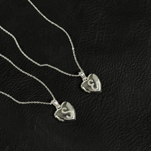 Locket Letter Necklace Silver