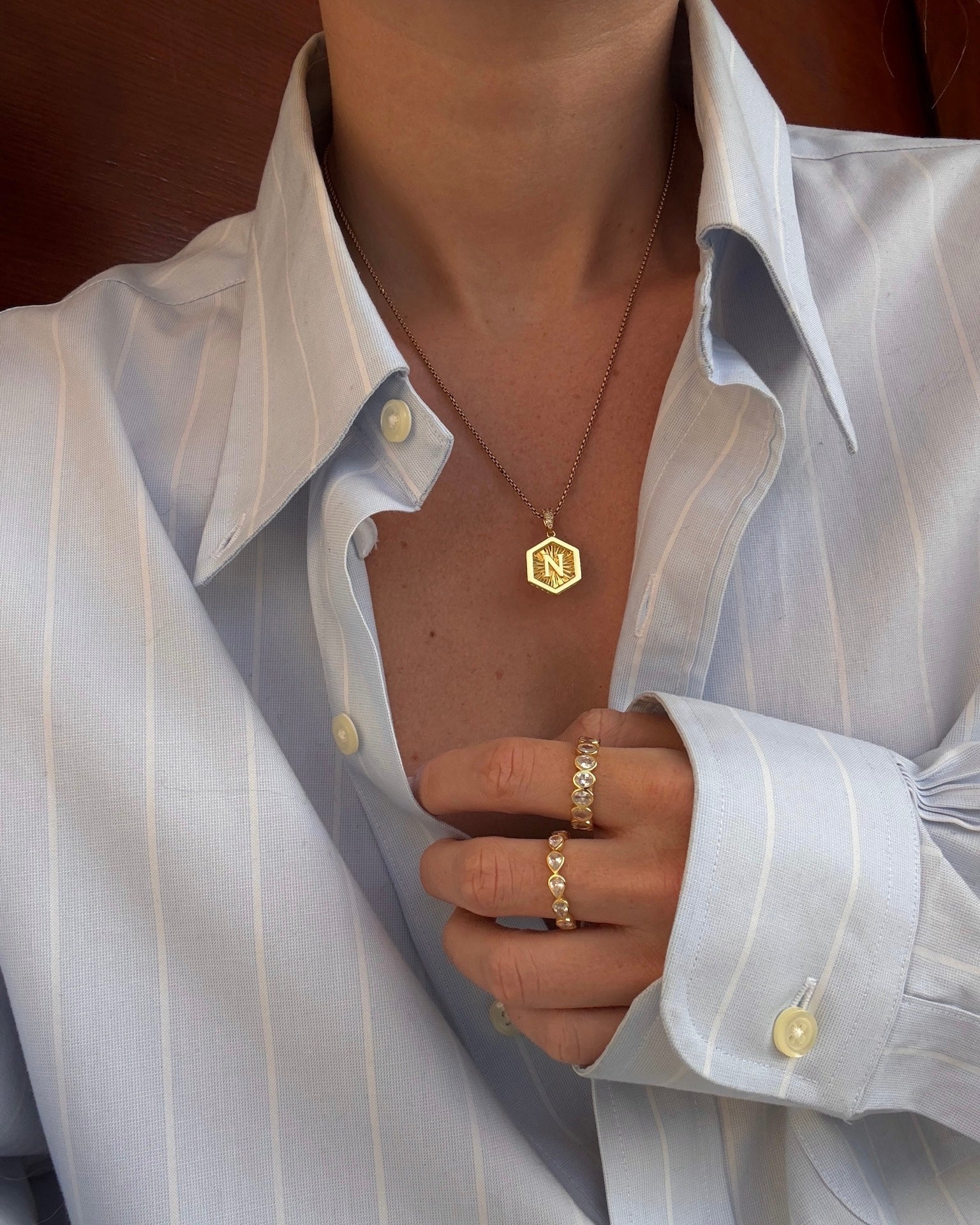 Letter Necklace Gold