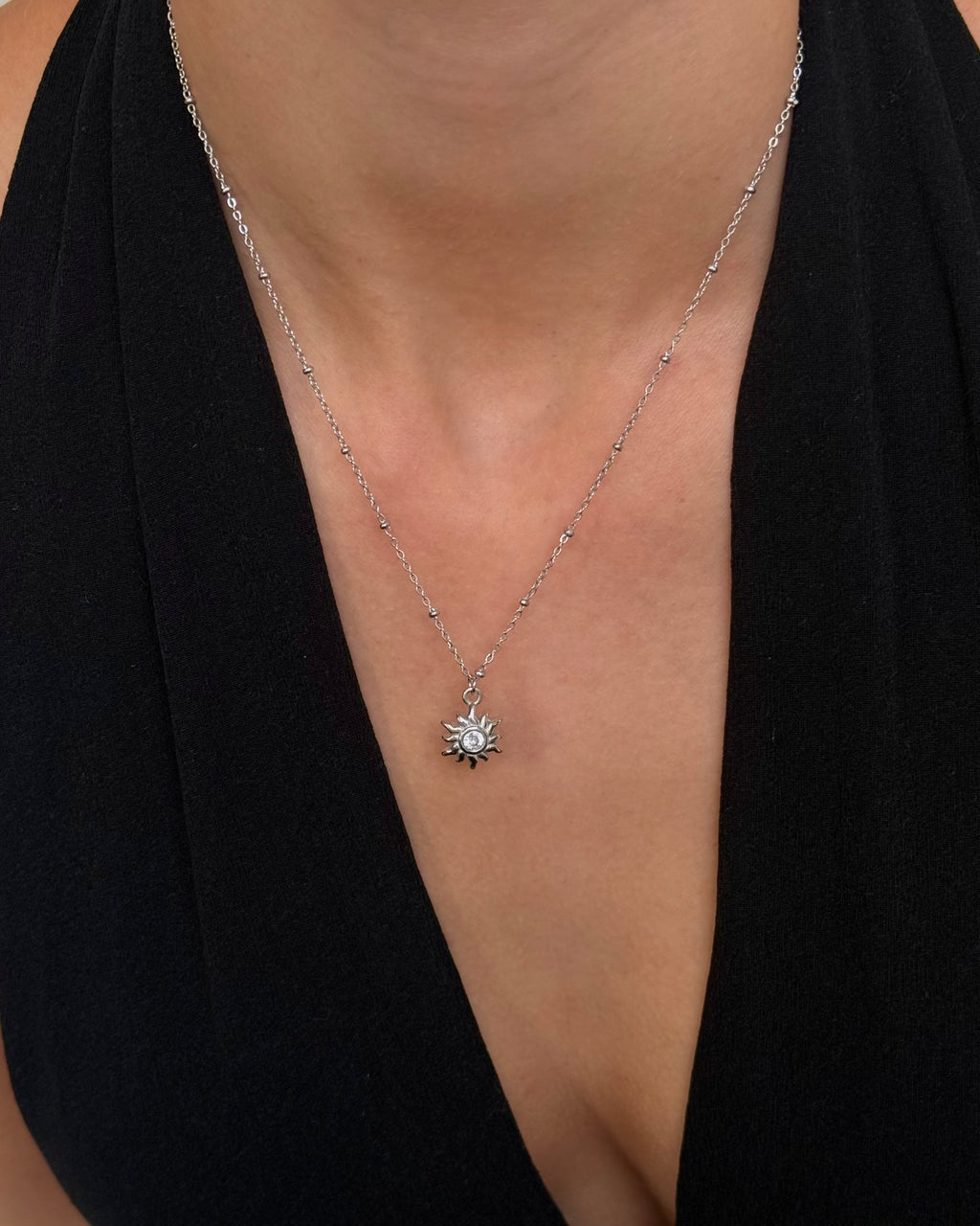 Sun Necklace Silver