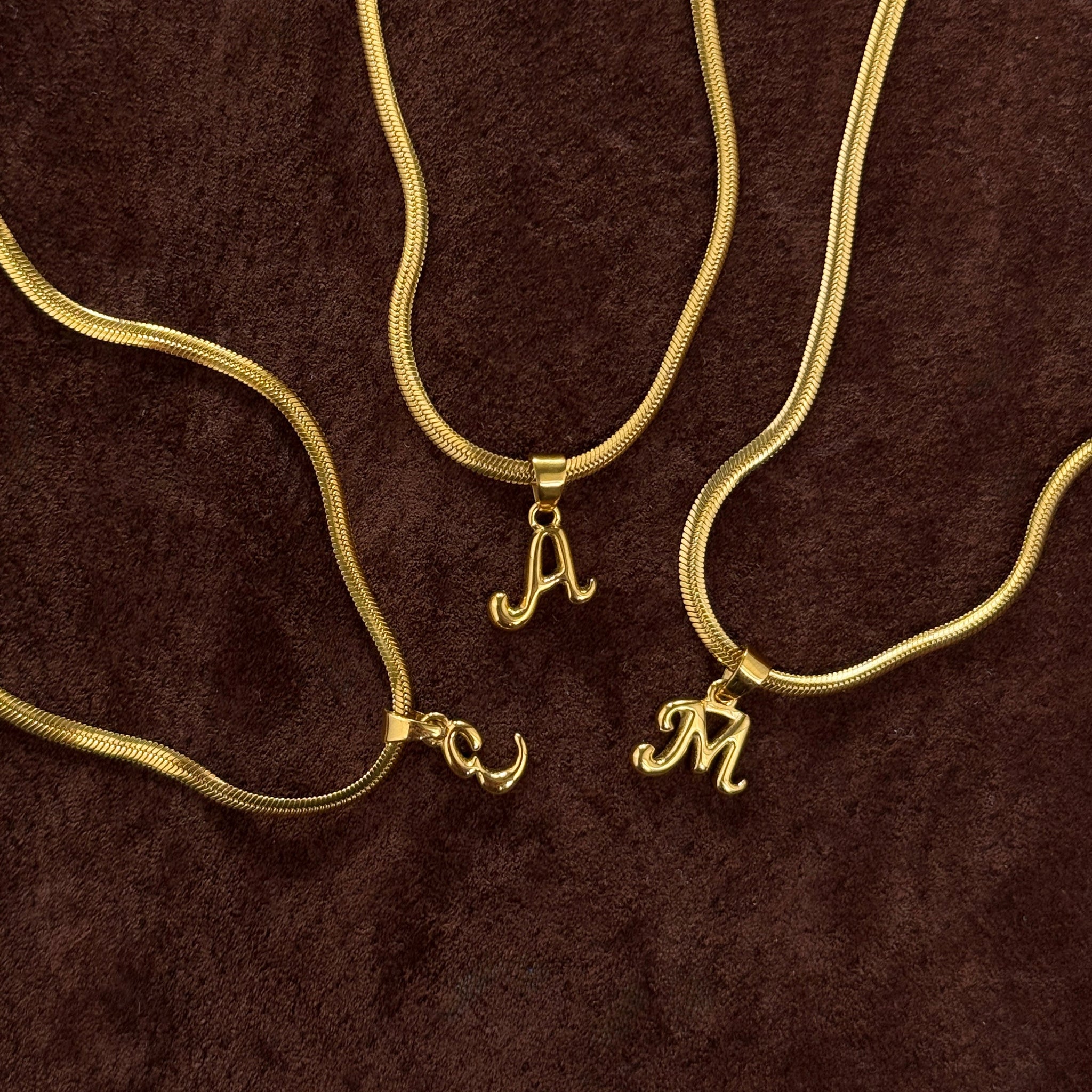 Bone Letter Necklace Gold