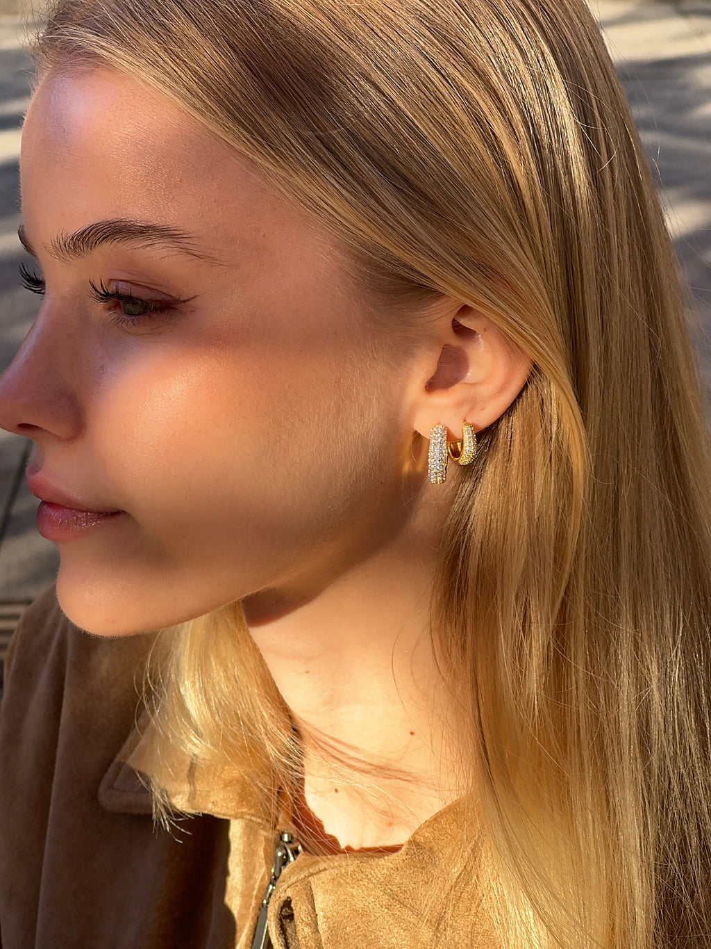 Diamond Dome Hoops Gold