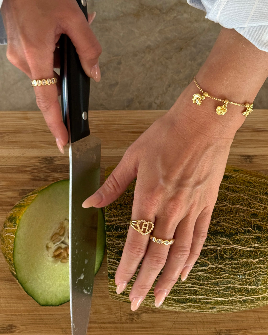 Diamond Band Ring Drop Gold