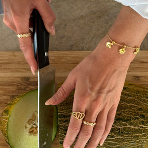 Diamond Band Ring Oval Gold
