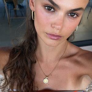 Diamond Letter Necklace Gold