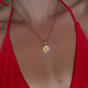 Diamond Letter Necklace Gold