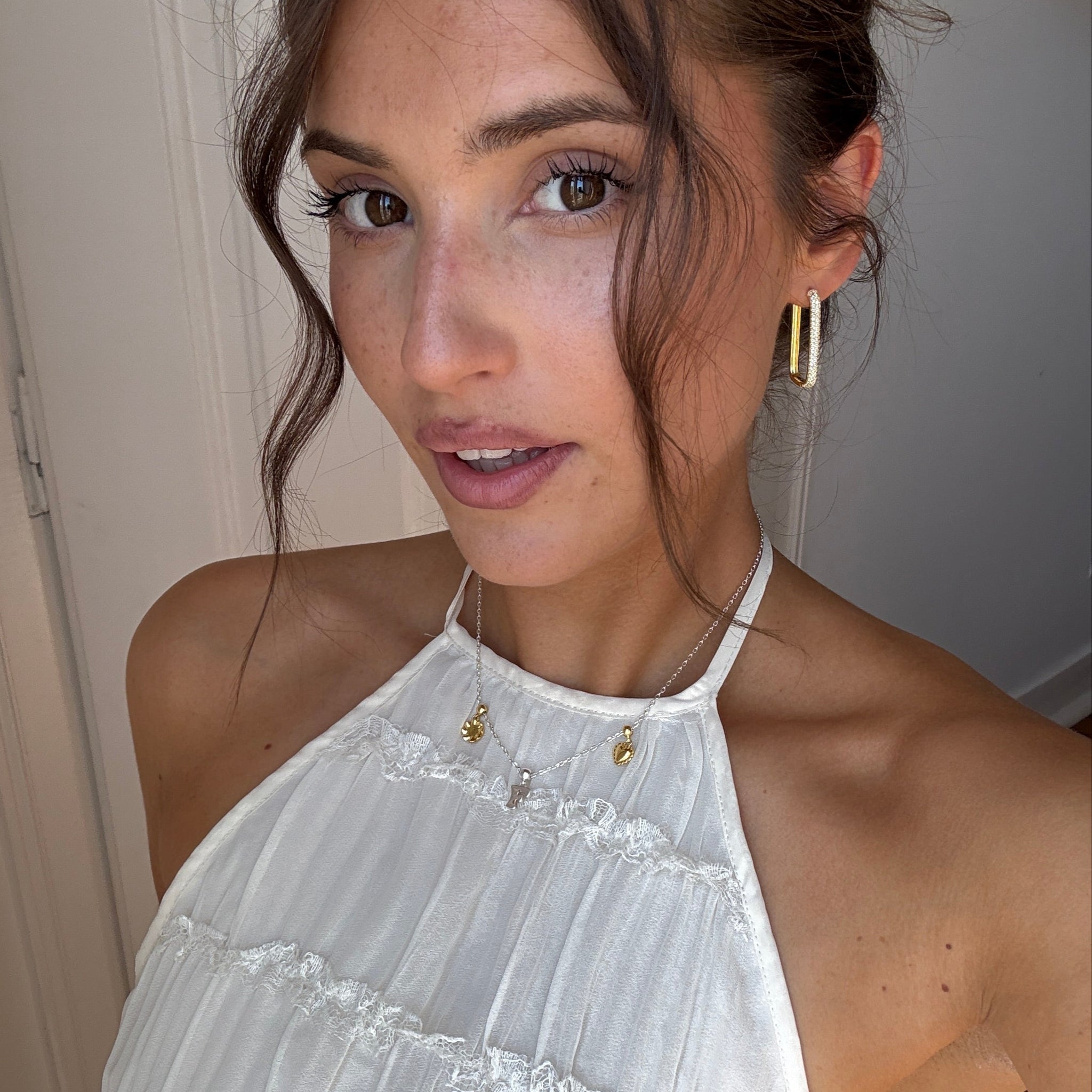 Diamond Edge Hoops Gold