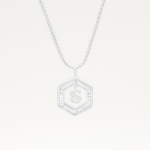 Floating Letter Necklace Silver