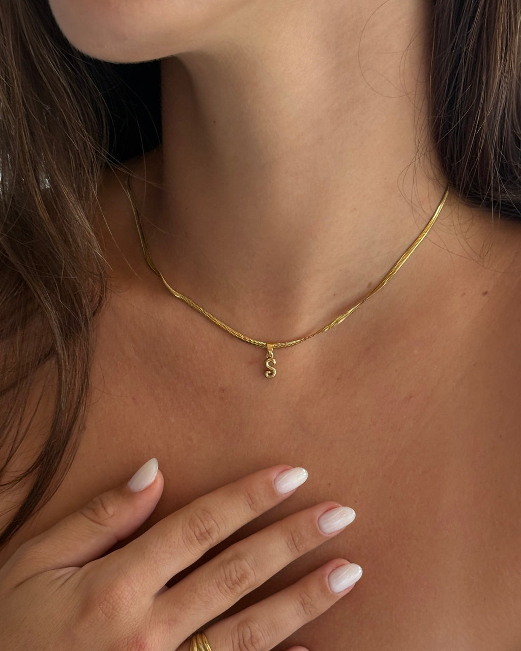 Bone Letter Necklace M-001945