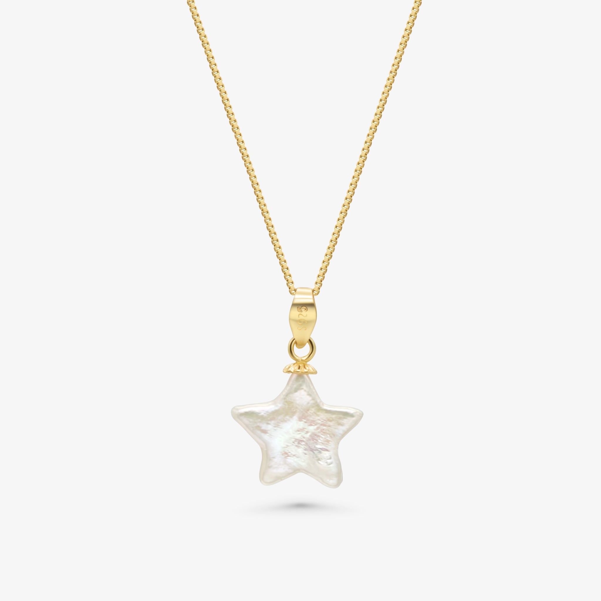 Pearl Star Necklace Gold