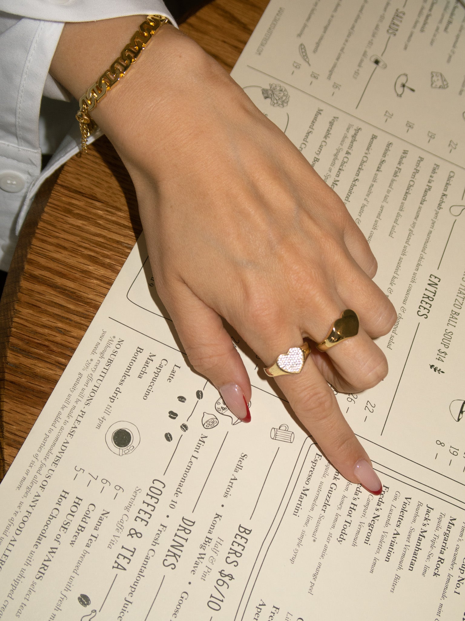 Diamond Love Signet Ring Gold
