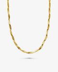 Twisted Bone Chain vannbestandig halskjede i gull