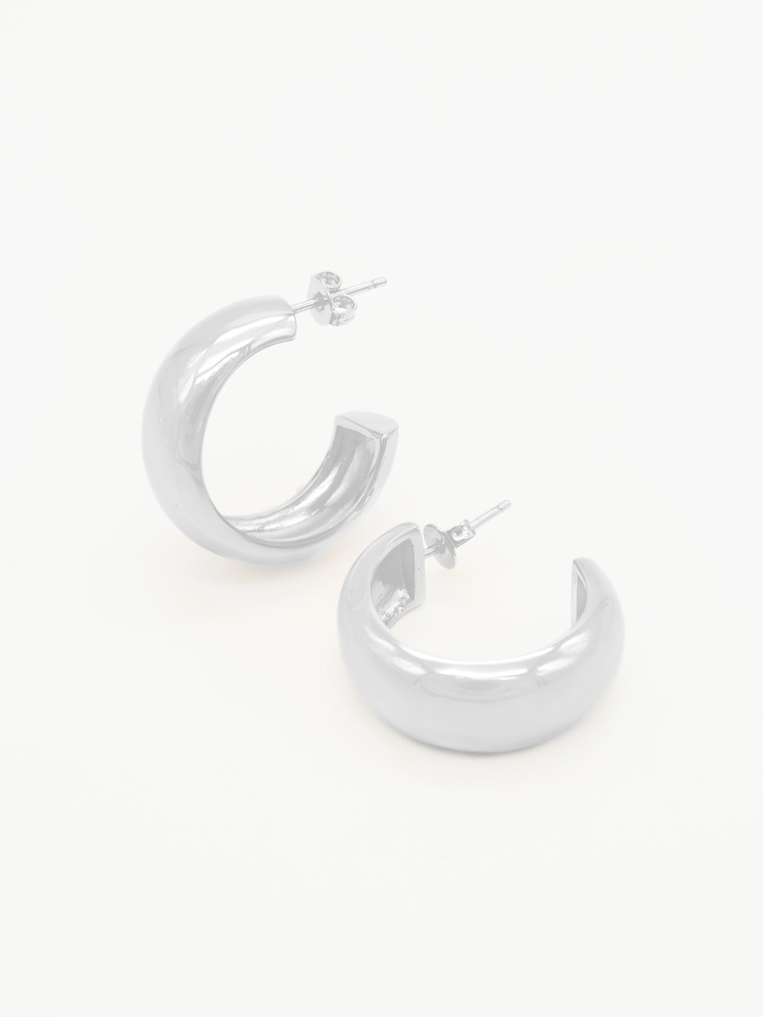 Large Dome Hoops Silver