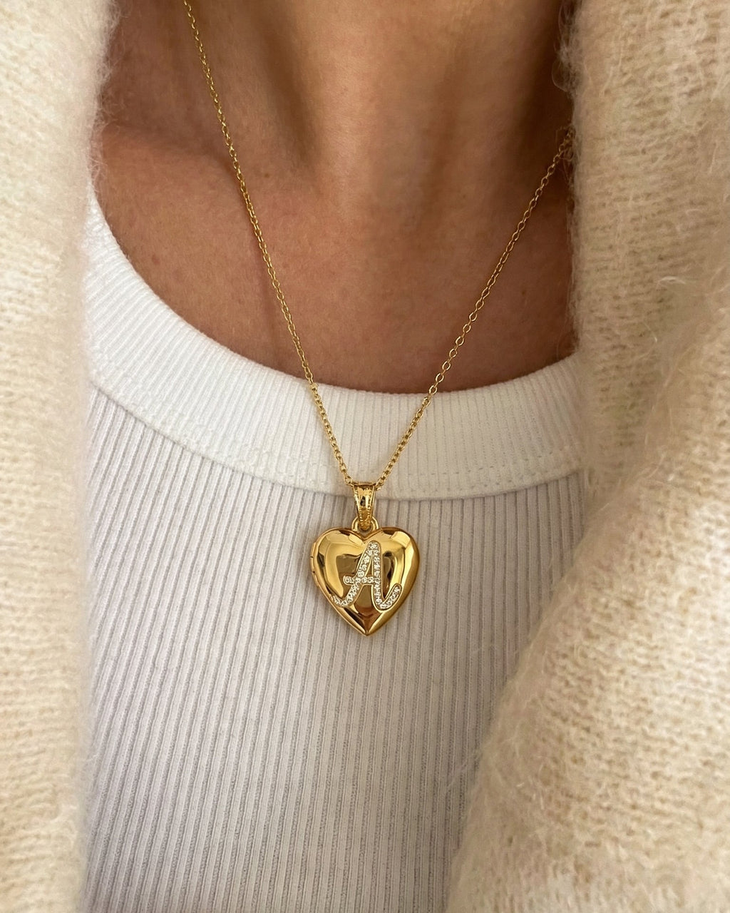 Locket Letter Necklace