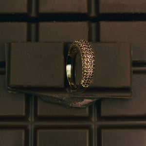 Slim Dome Ring Coffee Gold