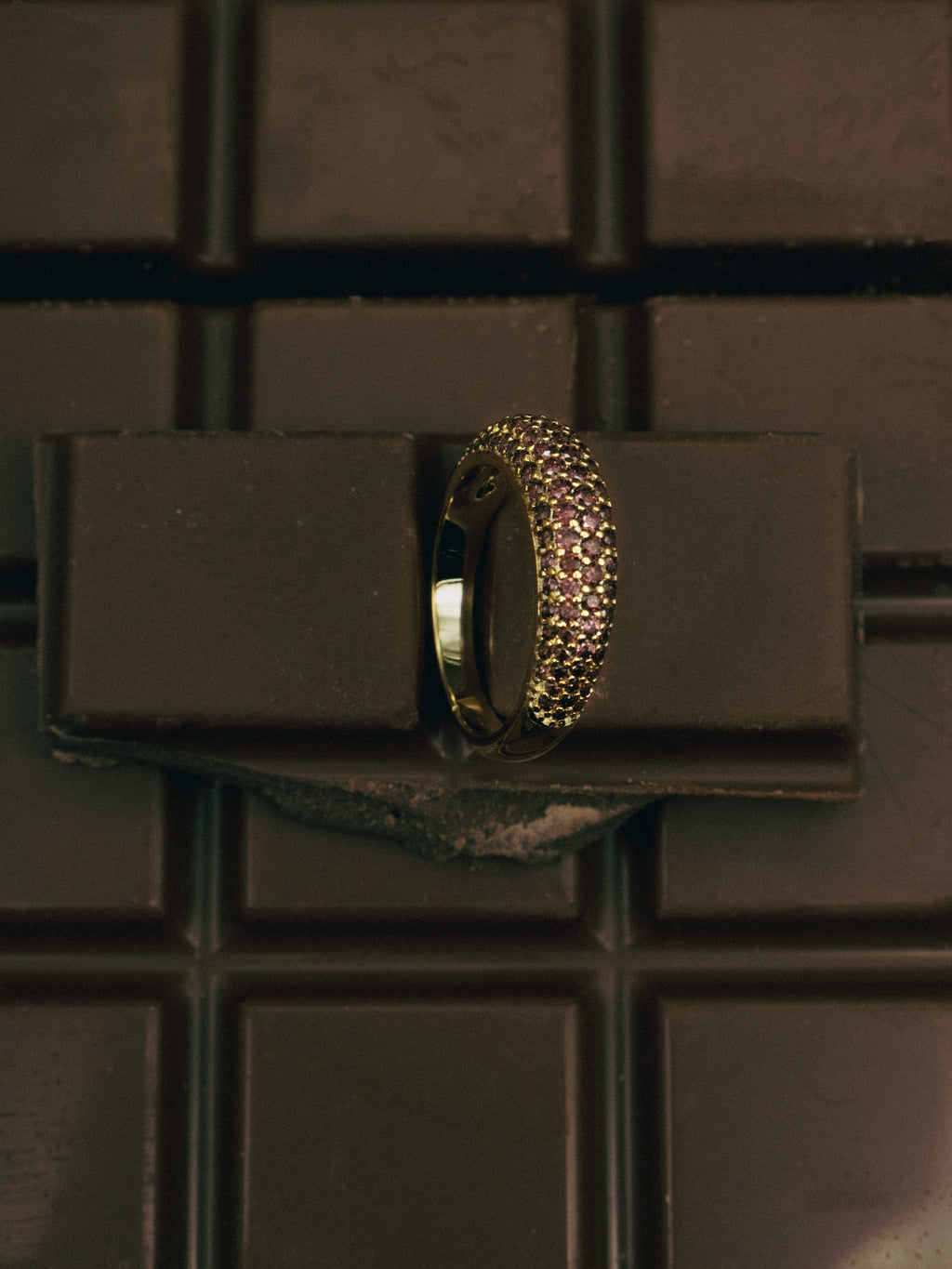 Slim Dome Ring Coffee Gold