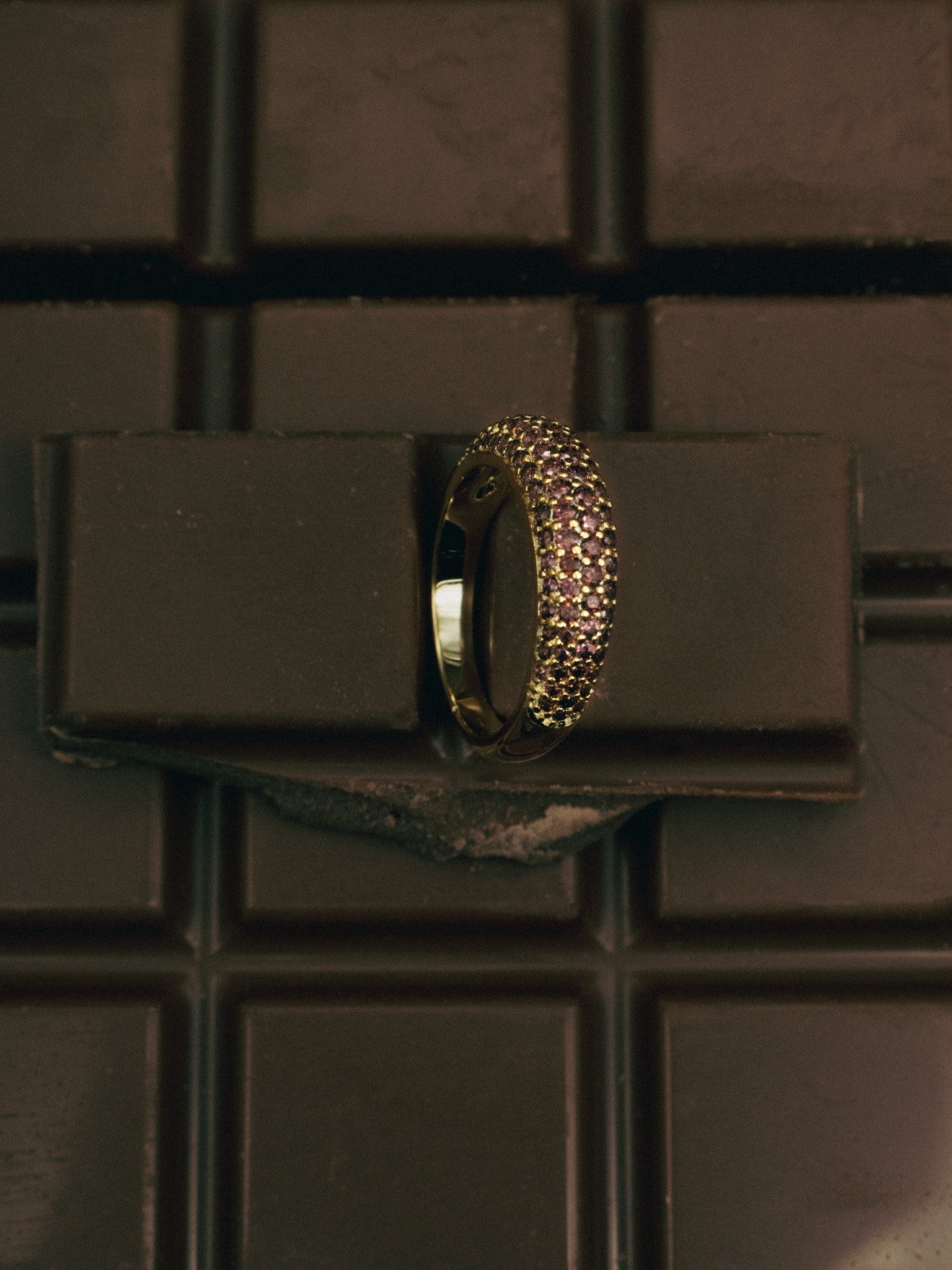 Slim Dome Ring Coffee Gold