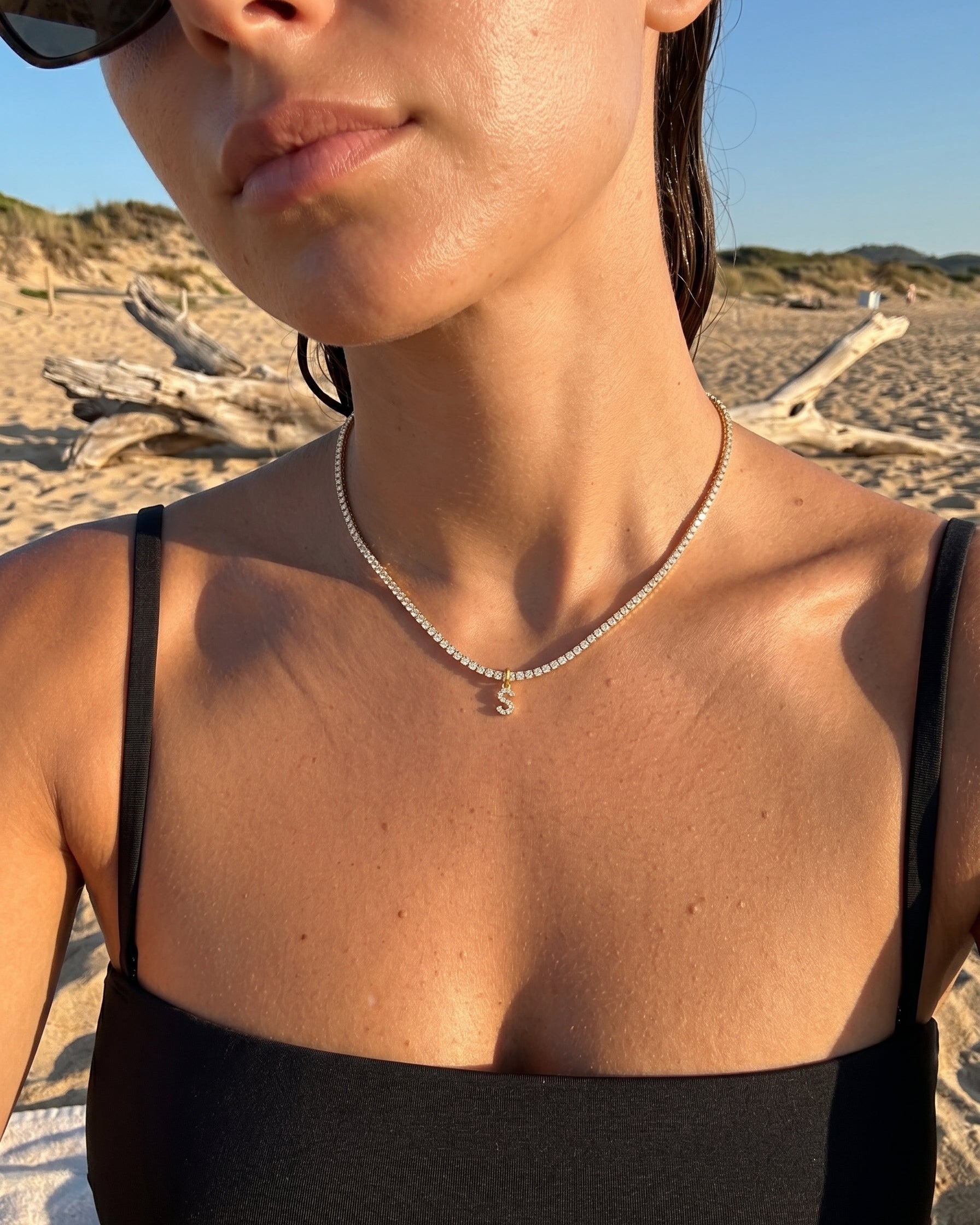 Tennis Letter Necklace