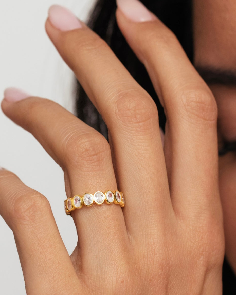 Diamond Band Ring Oval Gold