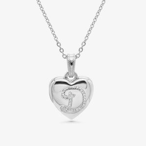 Locket Letter Necklace Silver