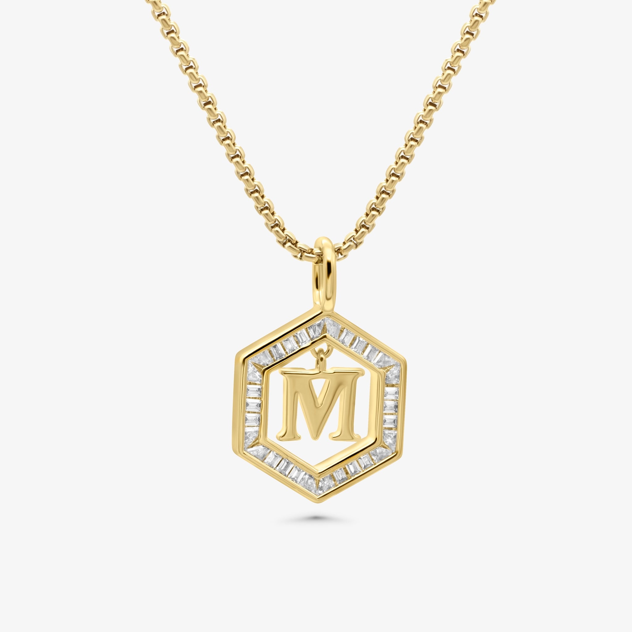 Floating Letter Necklace Gold