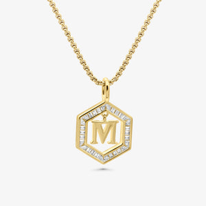 Floating Letter Necklace Gold