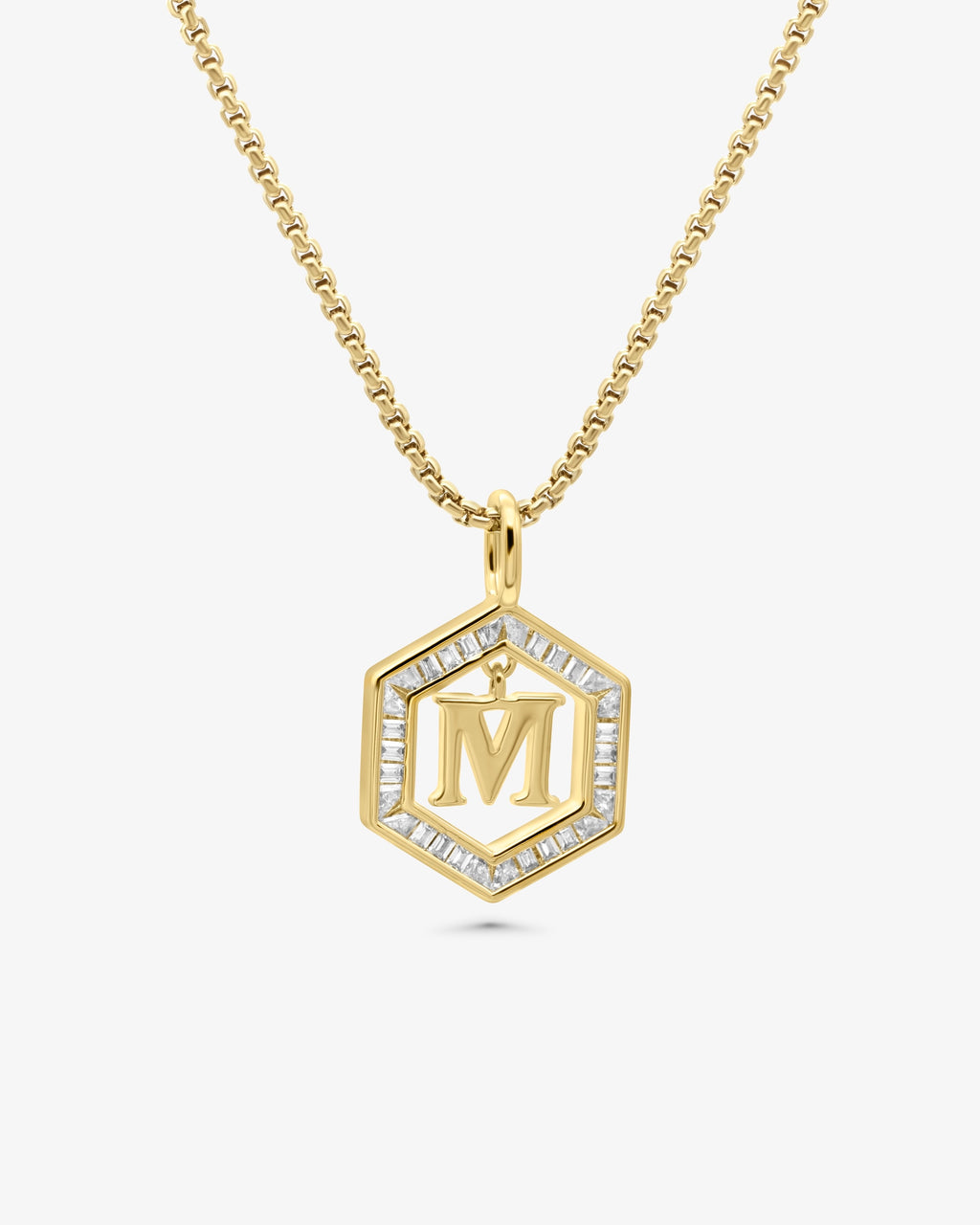 Floating Letter Necklace Gold