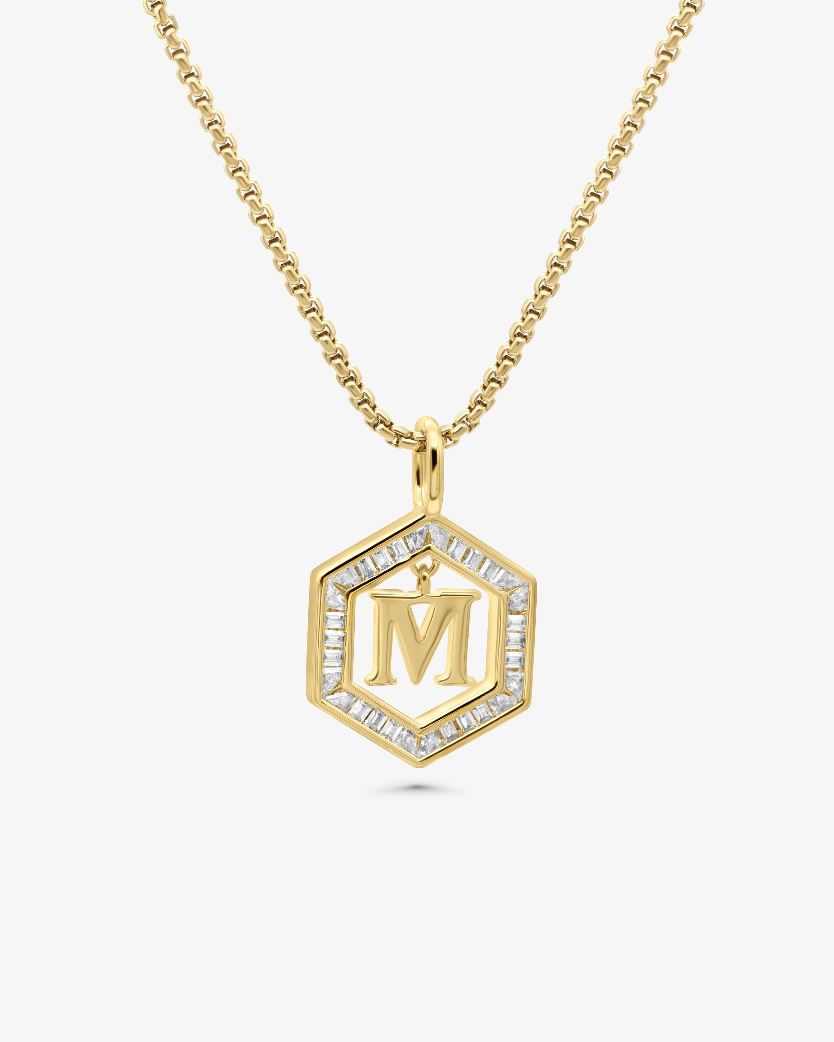 Floating Letter Necklace Gold