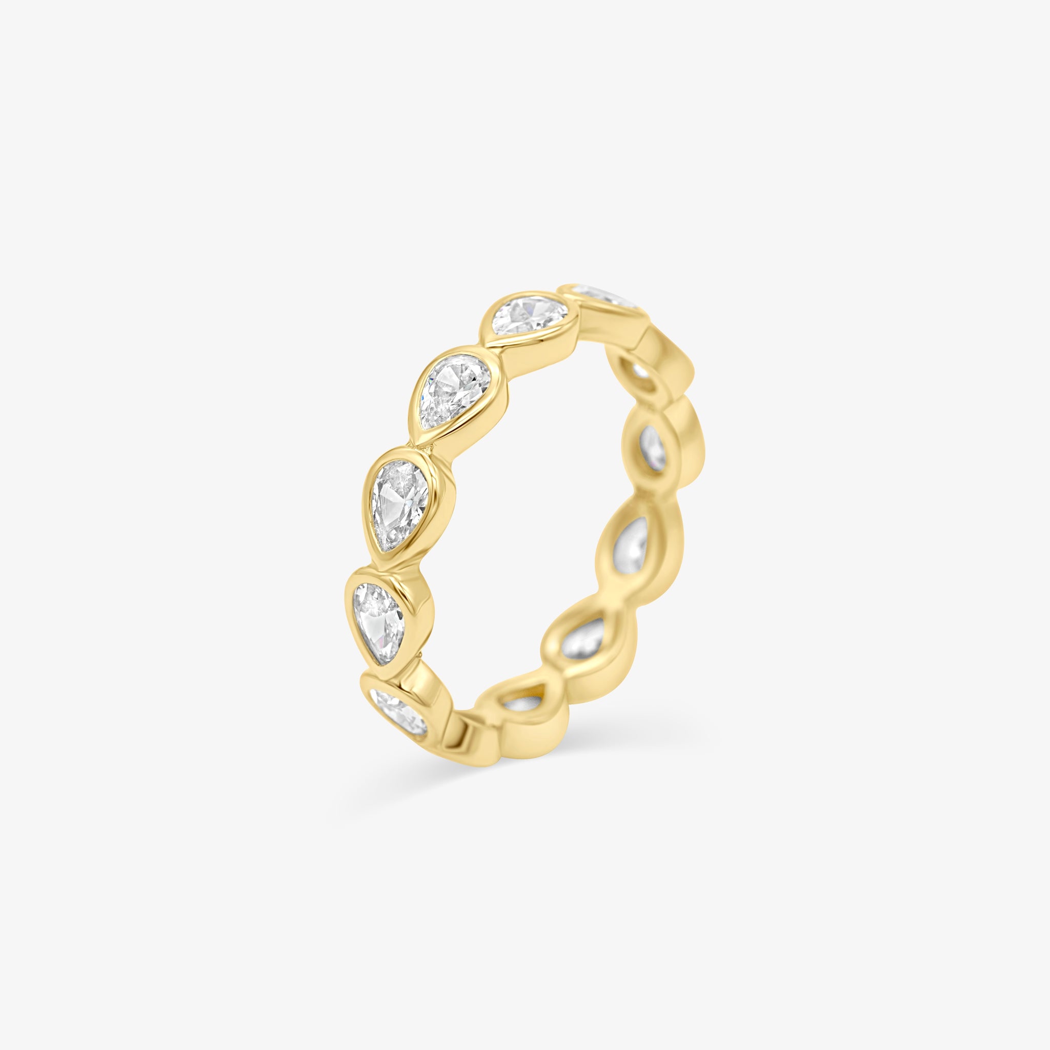 Diamond Band Ring Drop Gold