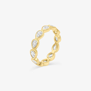 Diamond Band Ring Drop Gold