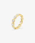 Diamond Band Ring Drop Gold
